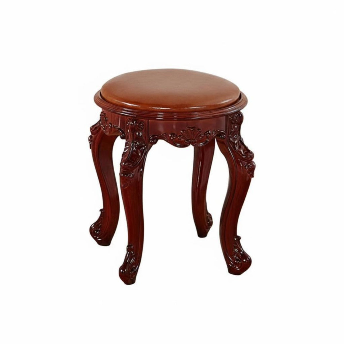 Carved Leg Vanity Seat Vintage Design Music Bench Anti-Slip Feet for Home, Women