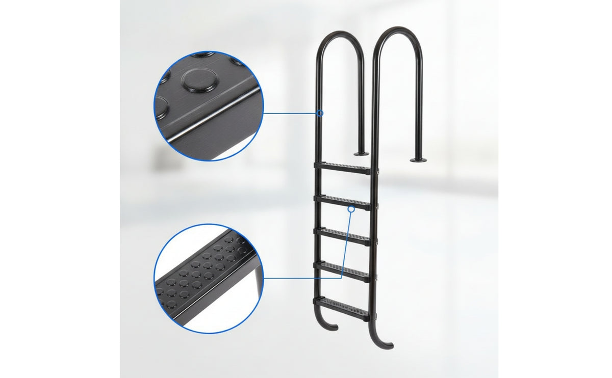 Stainless Steel Pool Ladder Rust Resistant Pool Ladder with Handrails Easy Installation for Villa Owners