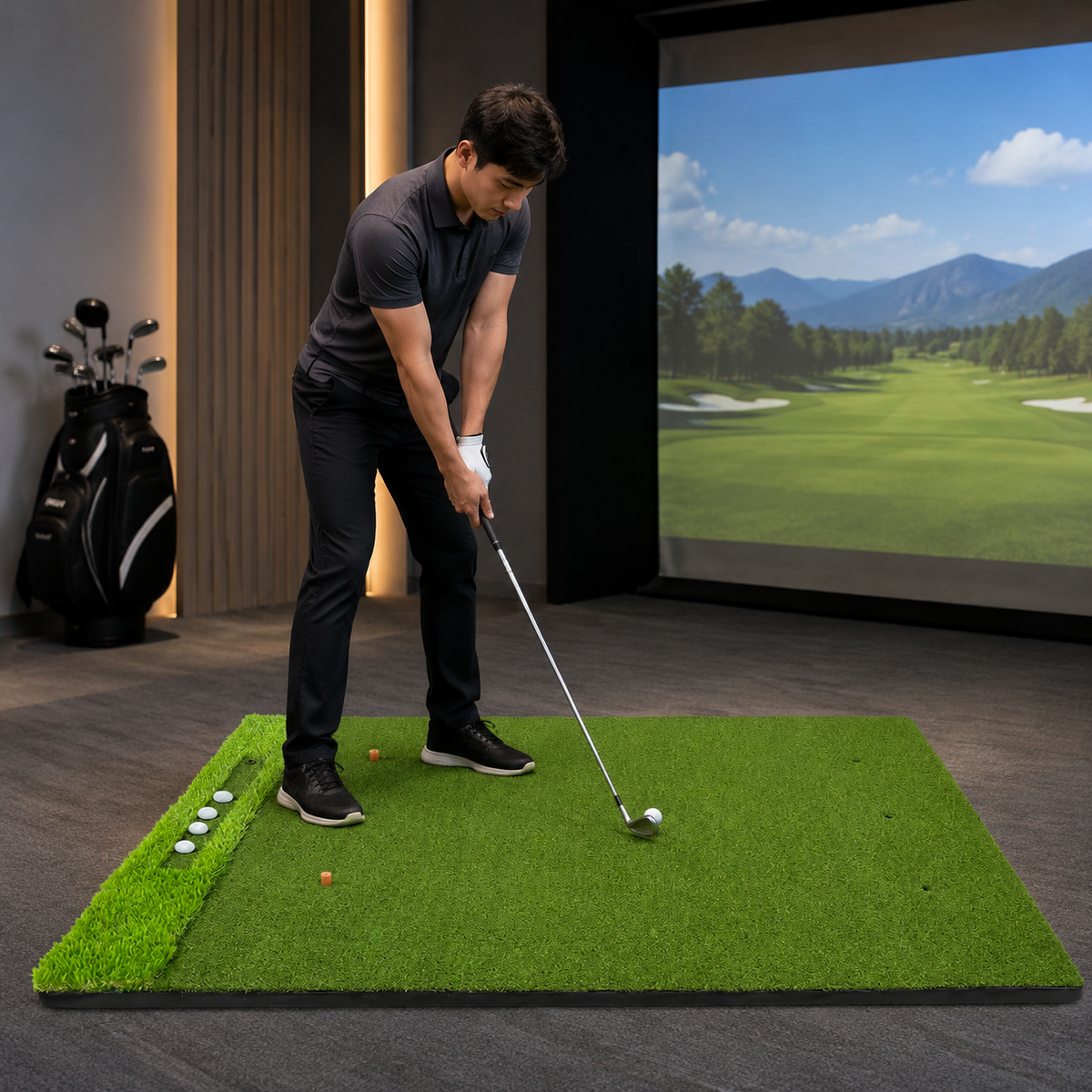 Golf Practice Mat, Hitting Mat, 30mm Artificial Turf, EVA Base, For Indoor Home Practice