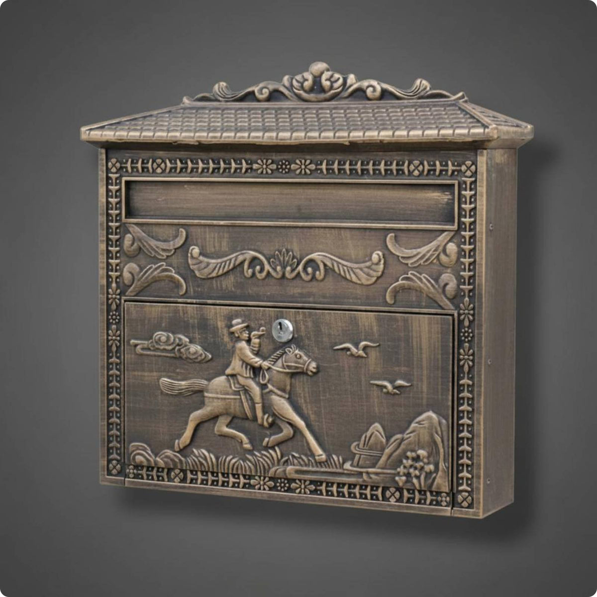 Wall Mounted Mailbox Custom Name Plate Decorative Wall Mailbox Secure Closure