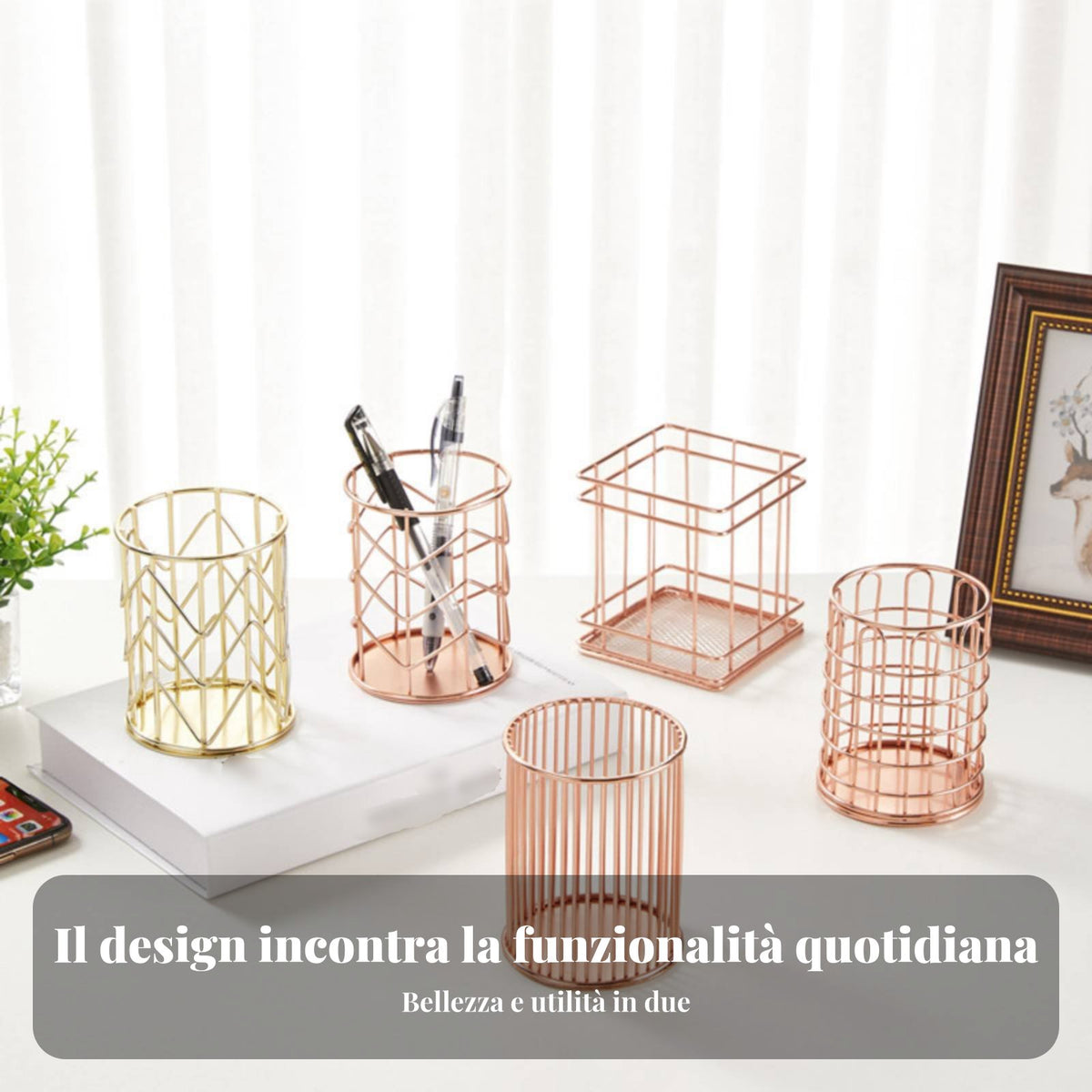 Nordic Design Stationery Holder Wrought Iron Design Metal Wire Writing