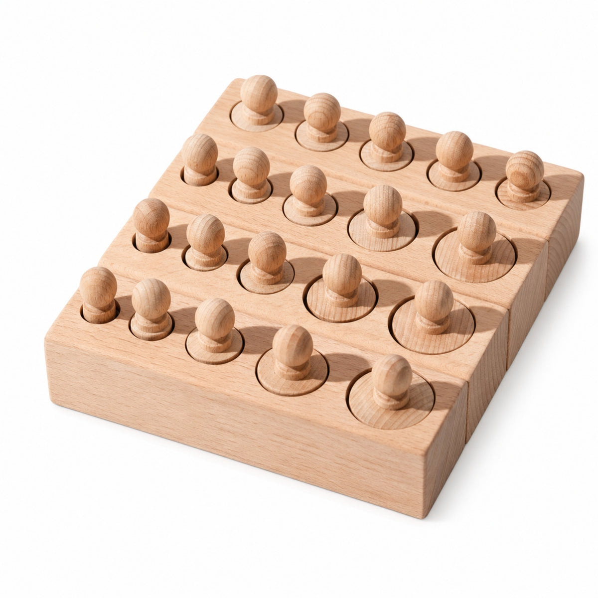 Peg Toy with Wooden Base Fine Motor Skills Shape Sorter with Pegs Cognitive Shape Sorter for Tabletop