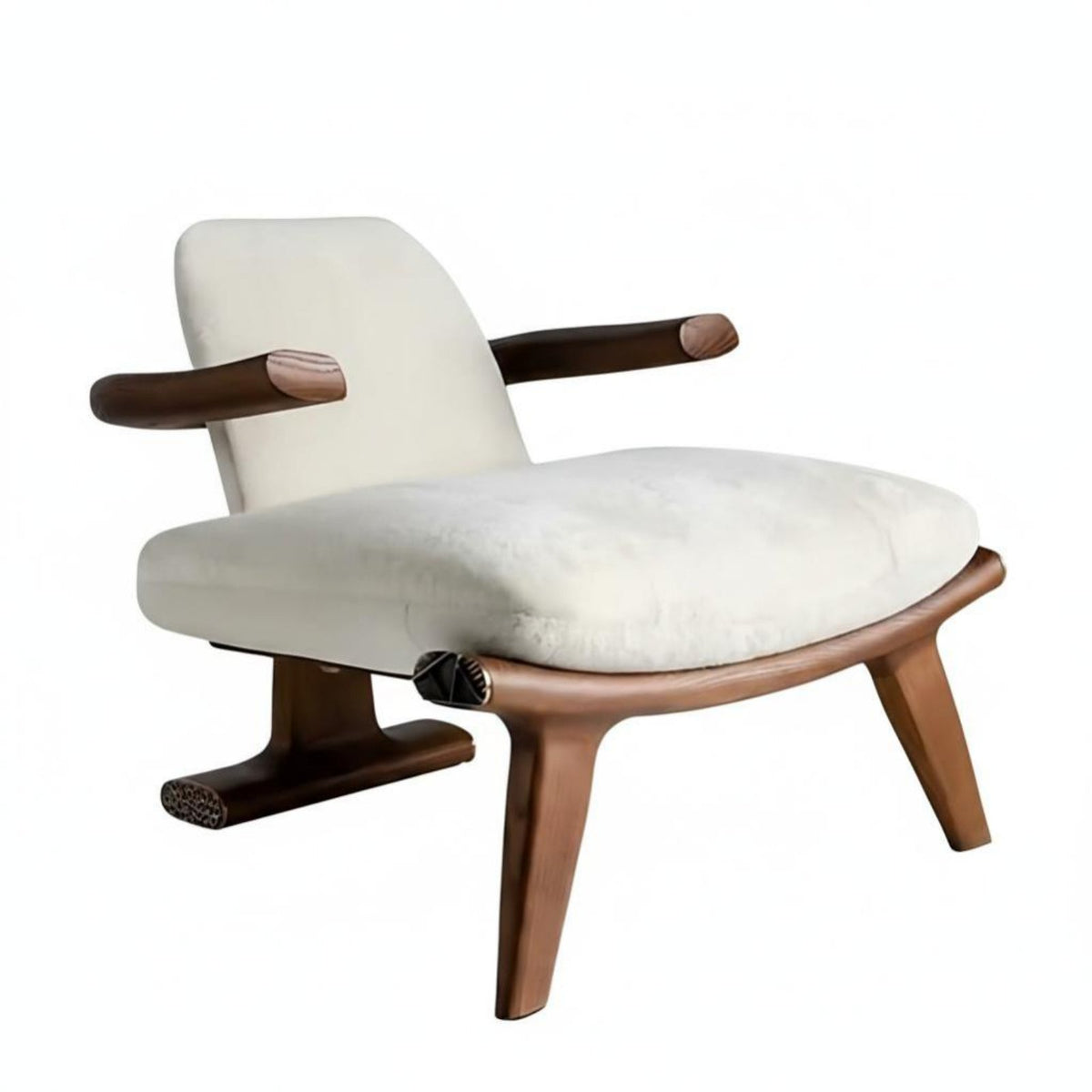 Sherpa Upholstered Armchair Modern Minimalist Design Upholstered Armchair with padding firm-density Foam Seat space-saving Size