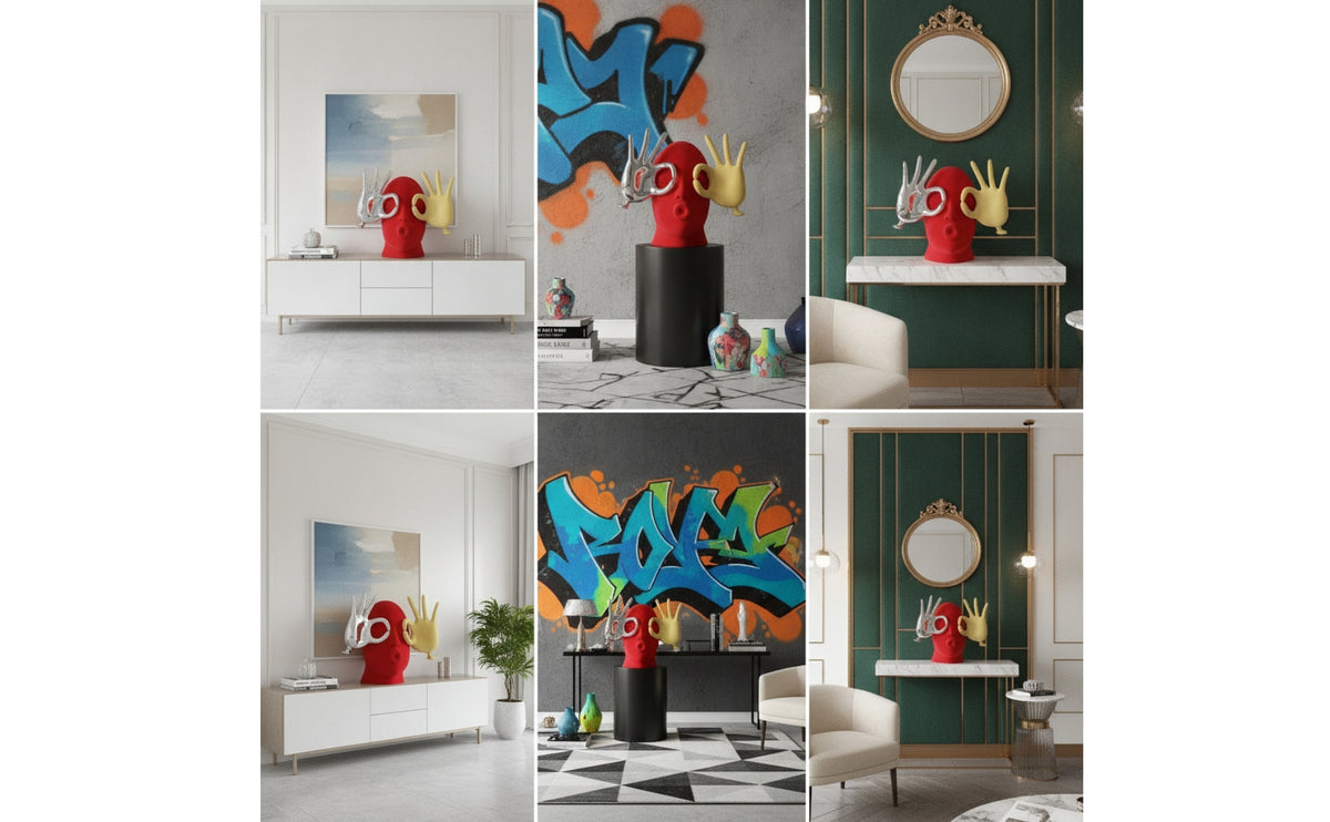 Abstract Bust Sculpture Modern Art Bust Sculpture Contemporary Resin Head Statue for Interior Decorators, Living Room, Entryway, Office
