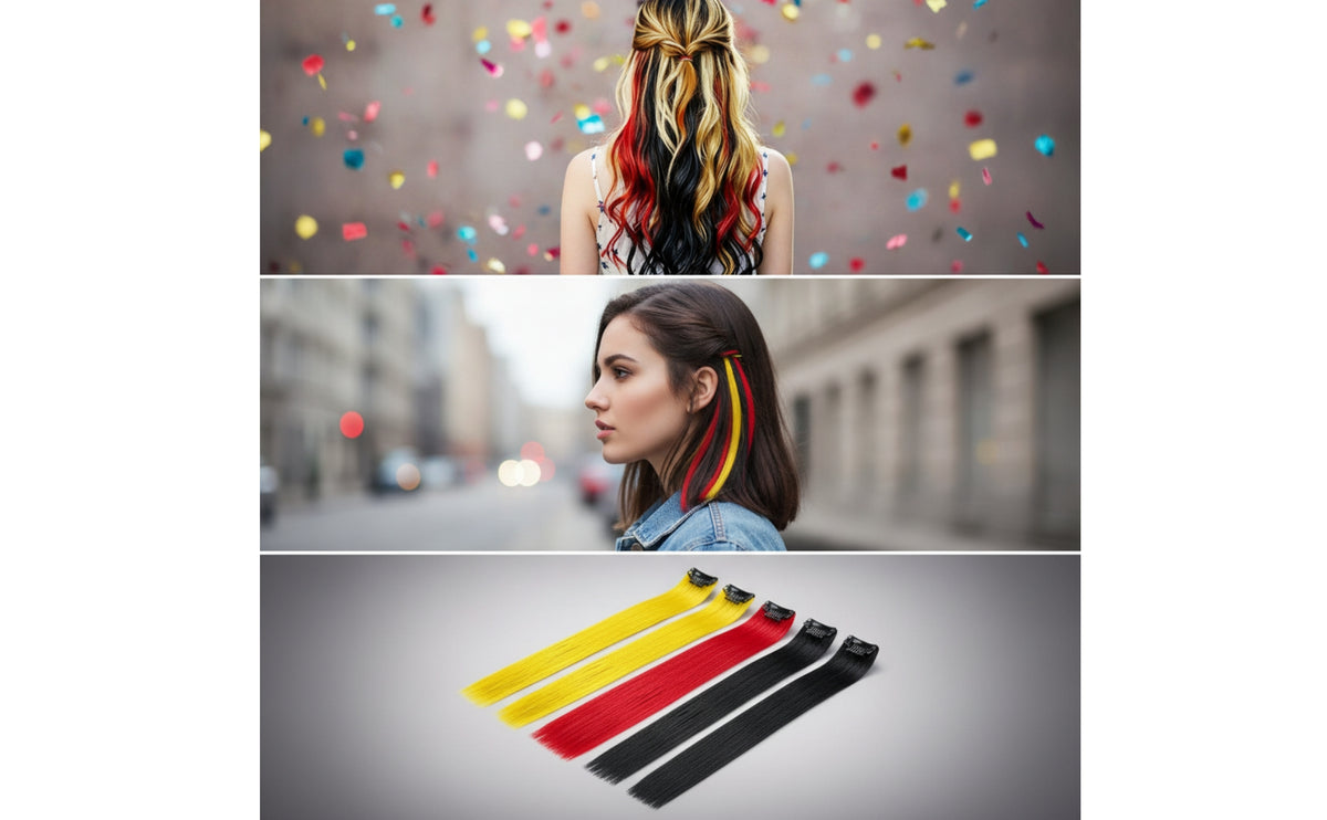 12 Pieces Matte Clip-in Hair Extensions Straight-to-Wavy Clip-in Hair Extension Long Hairpiece Colorful for Cosplay