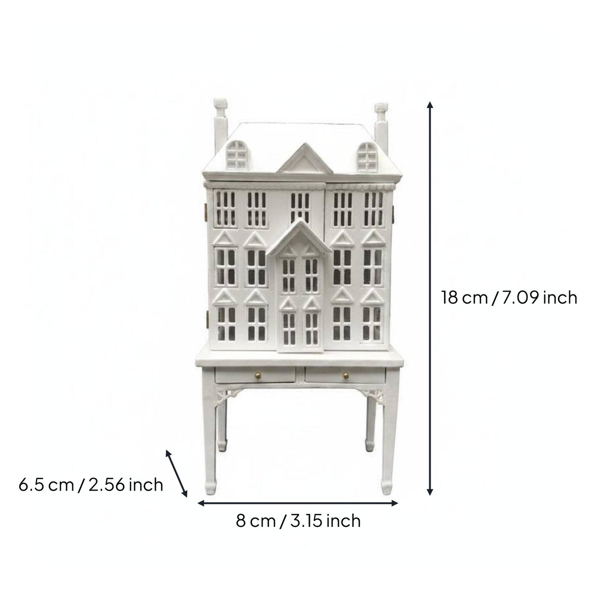 1:12 Scale Display Cabinet Opening Doors and Drawers for Collectors, Hobbyists