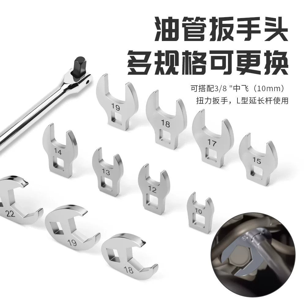 Open End Wrench with Two-in-One Head, Quick Change, Bull Horn Style, Adjustable