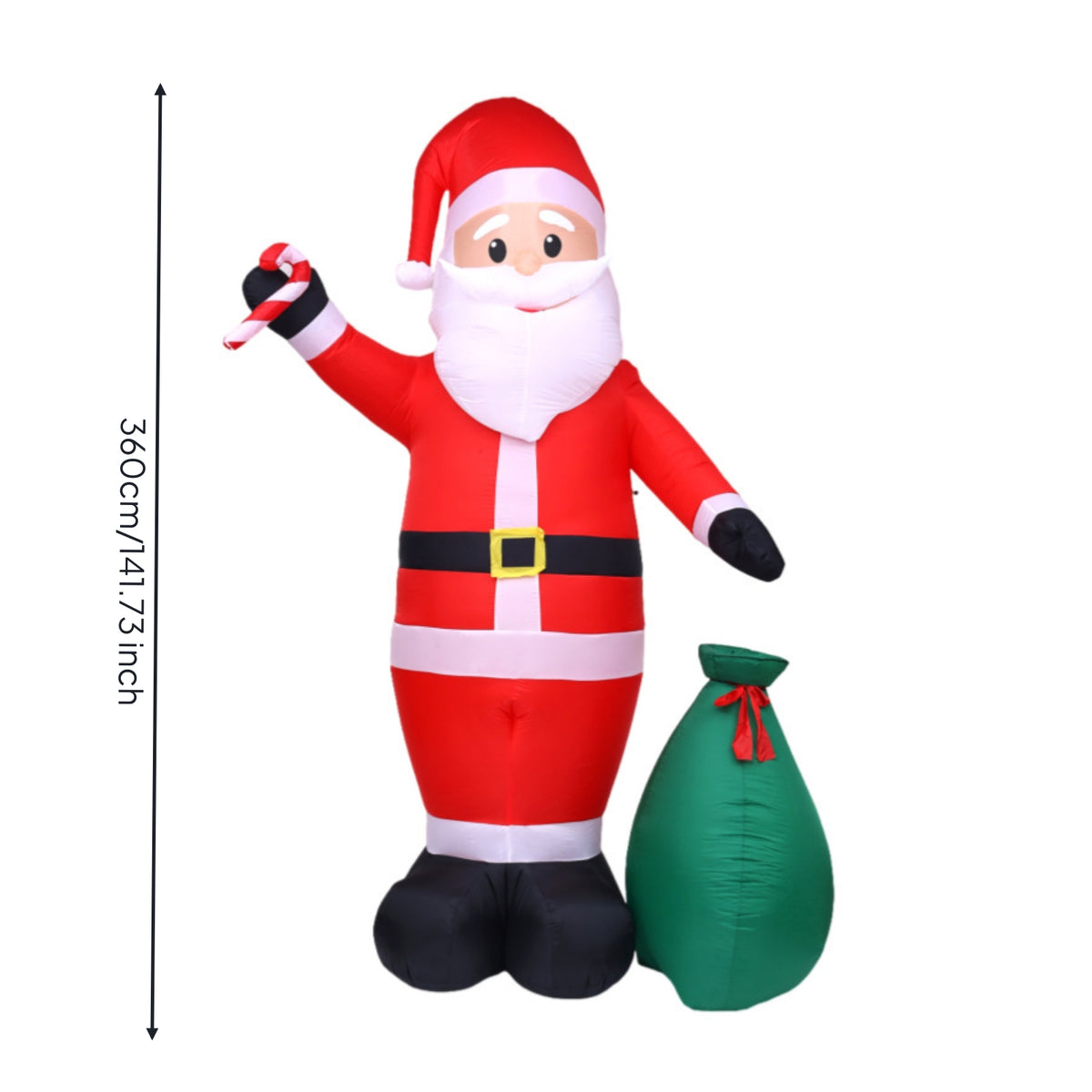 Inflatable Santa Santa Figure with Gift Sack Standing Giant Inflatable Santa Holiday Decor Outdoor Festive for Yard, Garden