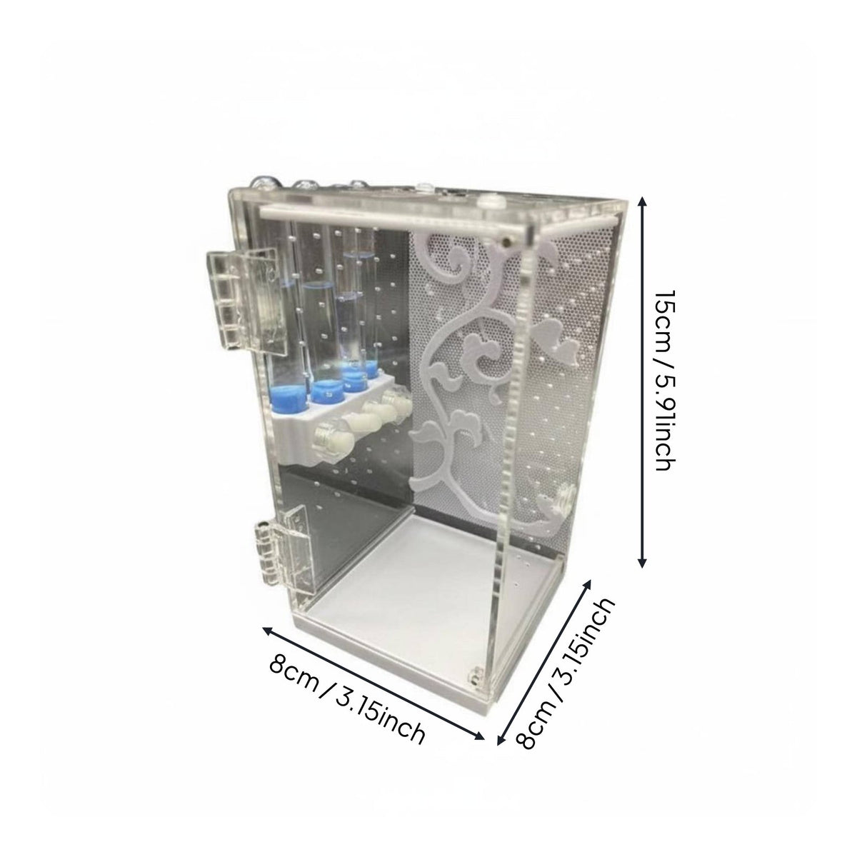Mantid Breeding Box Easy to Clean Ventilated Mantid Habitat Door Acrylic Enclosure