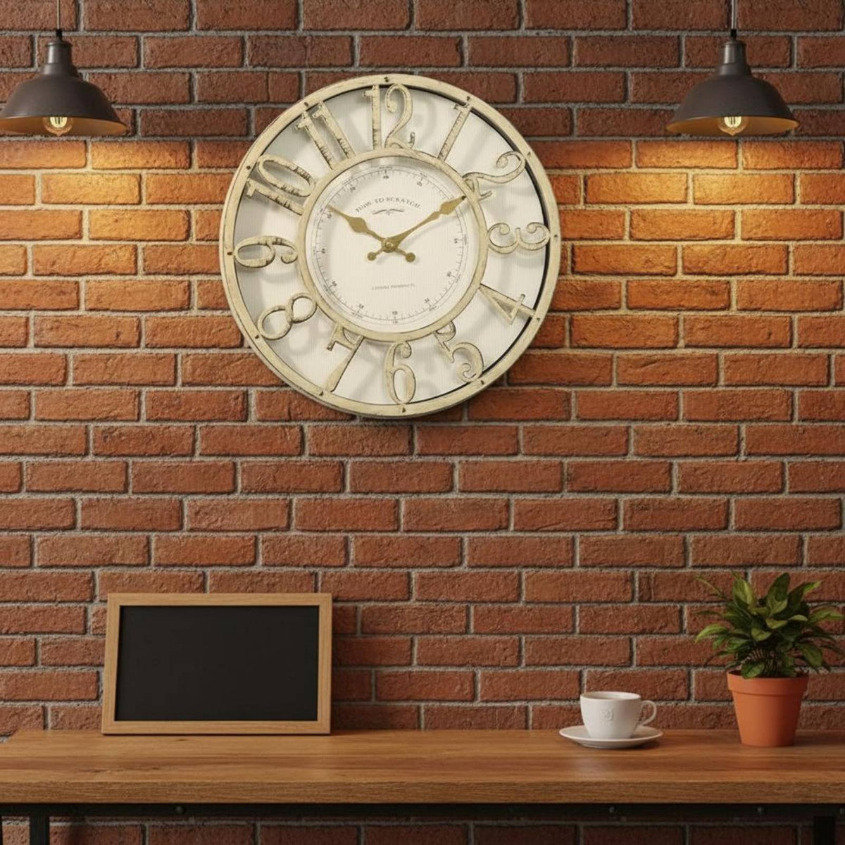 Vintage Round Wall Timepiece European Design Battery Operated Wall Timepiece