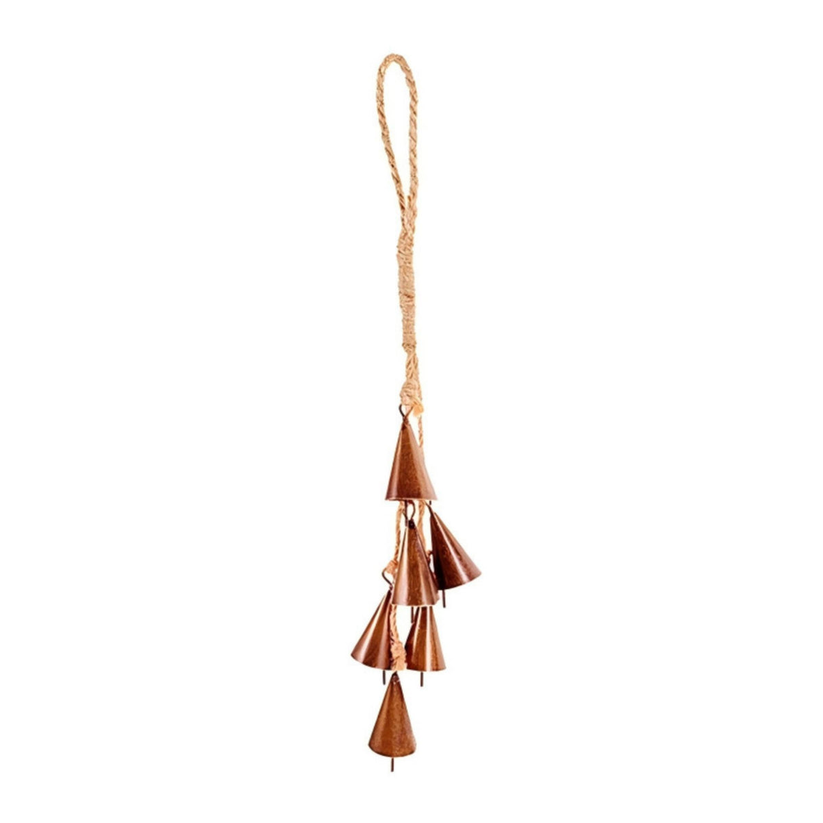 Pleasant Bell Ornament with Rope Loop Rustic Bell Cluster with Rope Charming Hanging Wind Chime Lightweight for Porch