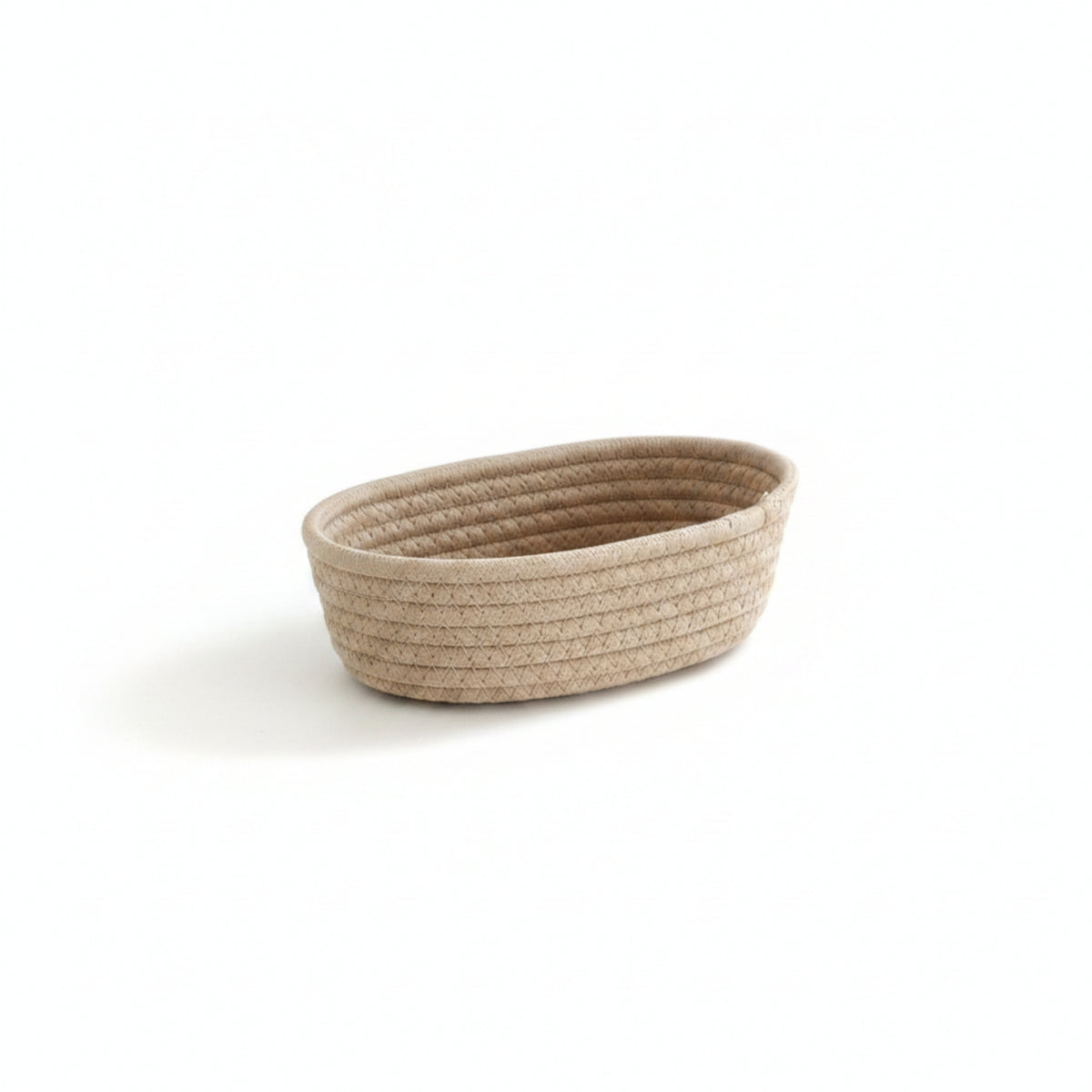Woven Basket with Open Top Coiled Cotton Rope Basket Small for Vanity, Shelves