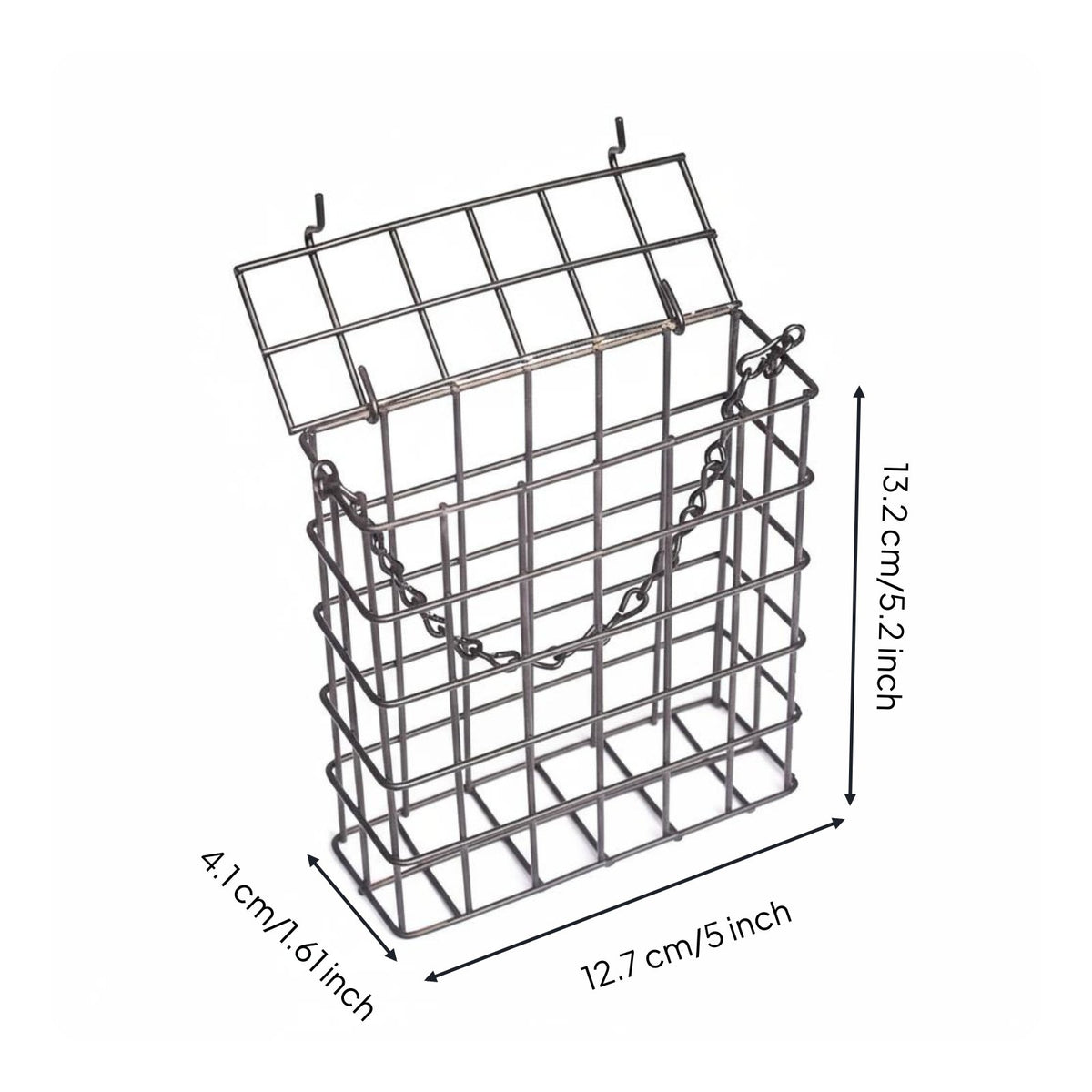Metal Wire Bird Feeder Easy to Load and Maintain Nature Bird Food Holder Construction Suet Cake Feeder for Nature Lovers, Outdoor, Garden, Backyard