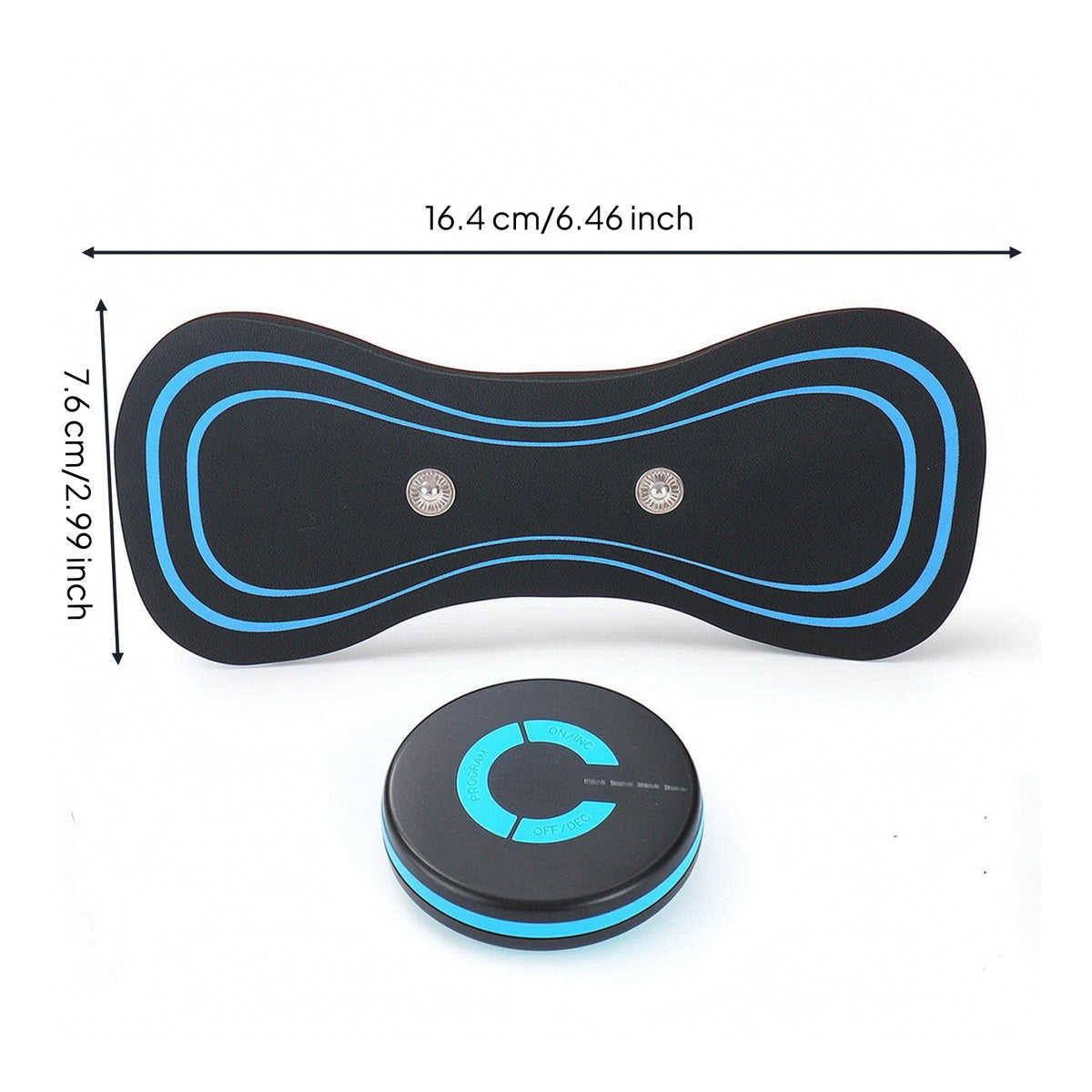 Battery-Powered EMS Cervical Massage Device Lightweight Electrode Pad with Control Unit Cordless Electronic Neck and Shoulder Massager Wireless for Office