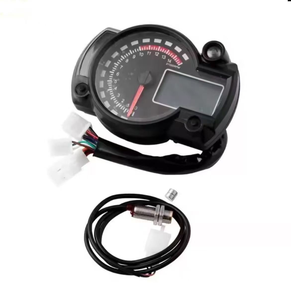 Universal Motorcycle Digital Speedometer Odometer Tachometer 7-Color Waterproof