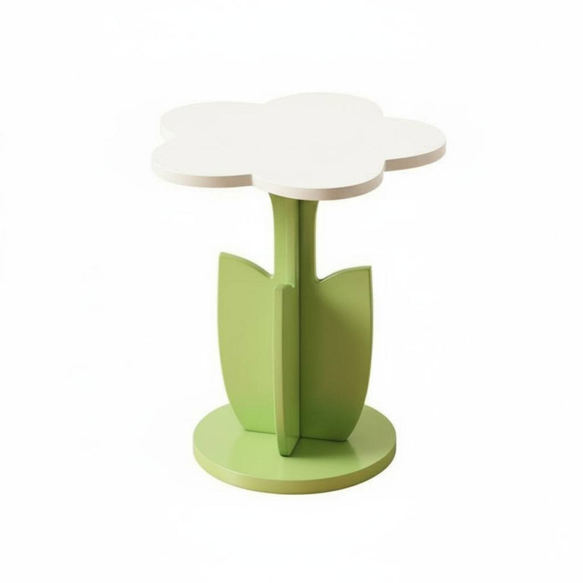 Flower Shaped Side Table Space Saving Flower Shaped End Table Floral Design Nightstand Rounded Edges Household Furniture