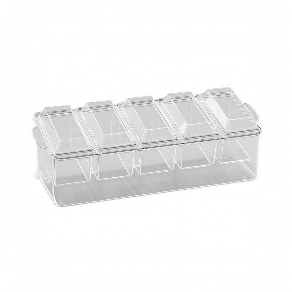 5 Compartment Food Container Outdoor Carry Rectangular Food Storage Container Individual Lids Divider Box