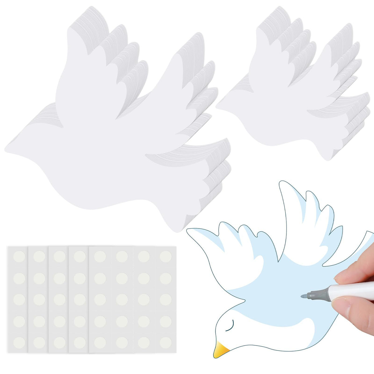 Blank Peace Dove Decorative Cards for Bulletin Boards and DIY