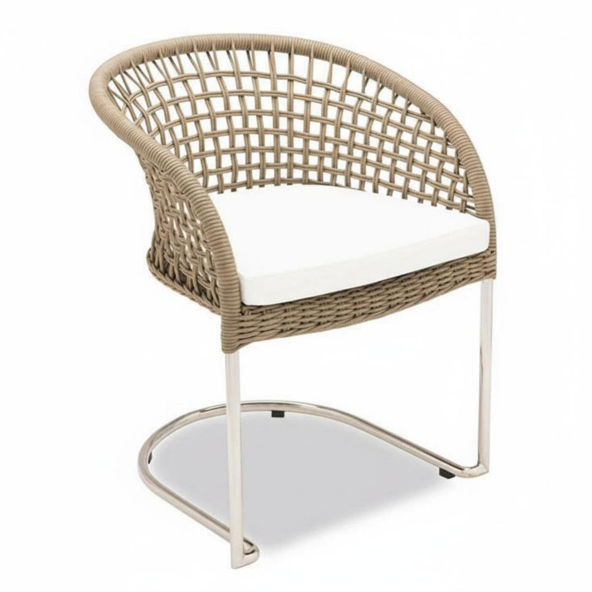 4 Pieces 4-Piece Rope Weave Patio Set Nordic Design Outdoor Furnishing Weather-Resistant Modern Design for Garden, Backyard