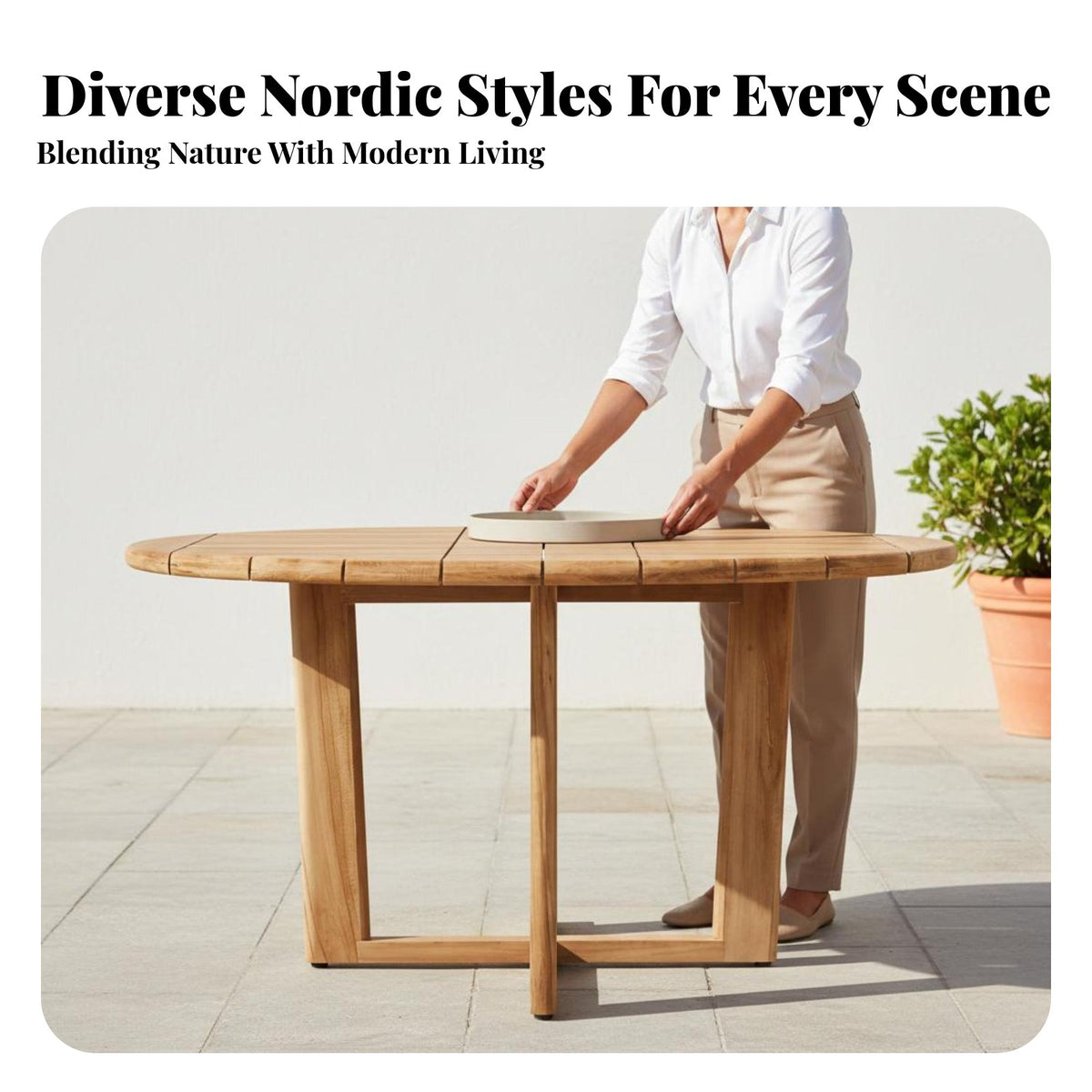 Nordic Design Patio Furniture Weather Resistant Teak Wood Garden Table Modern Design Outdoor Bar Chair for Restaurant Owners, Courtyard, Backyard
