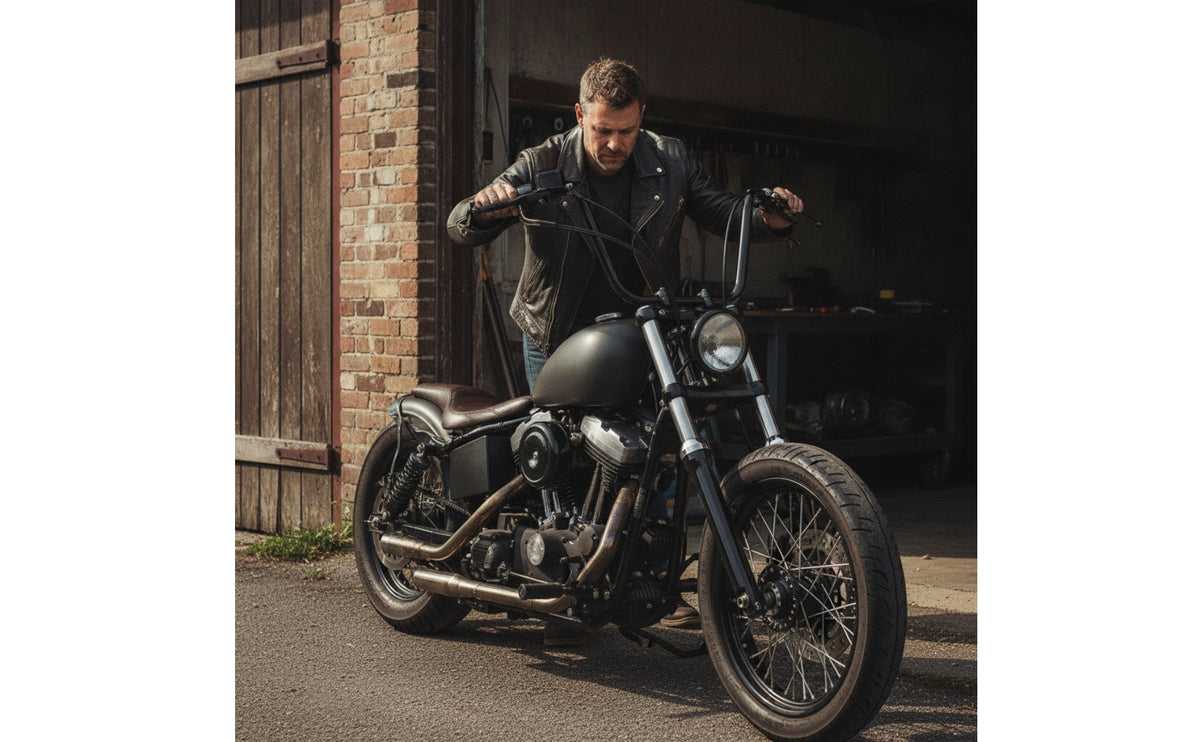 Retro Bent Handlebar Tall Motorcycle Handlebar with Clamp Area Custom Multi Clamp Bar Iron for Riders