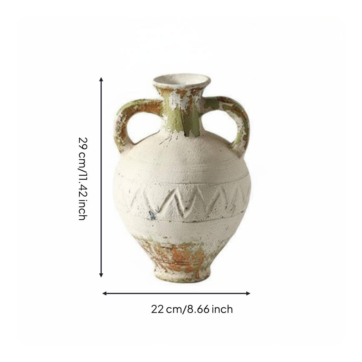 Handmade Aesthetic Vase Textured Surface Double Handle Vase Artisanal Appearance Home Decor for Shelf