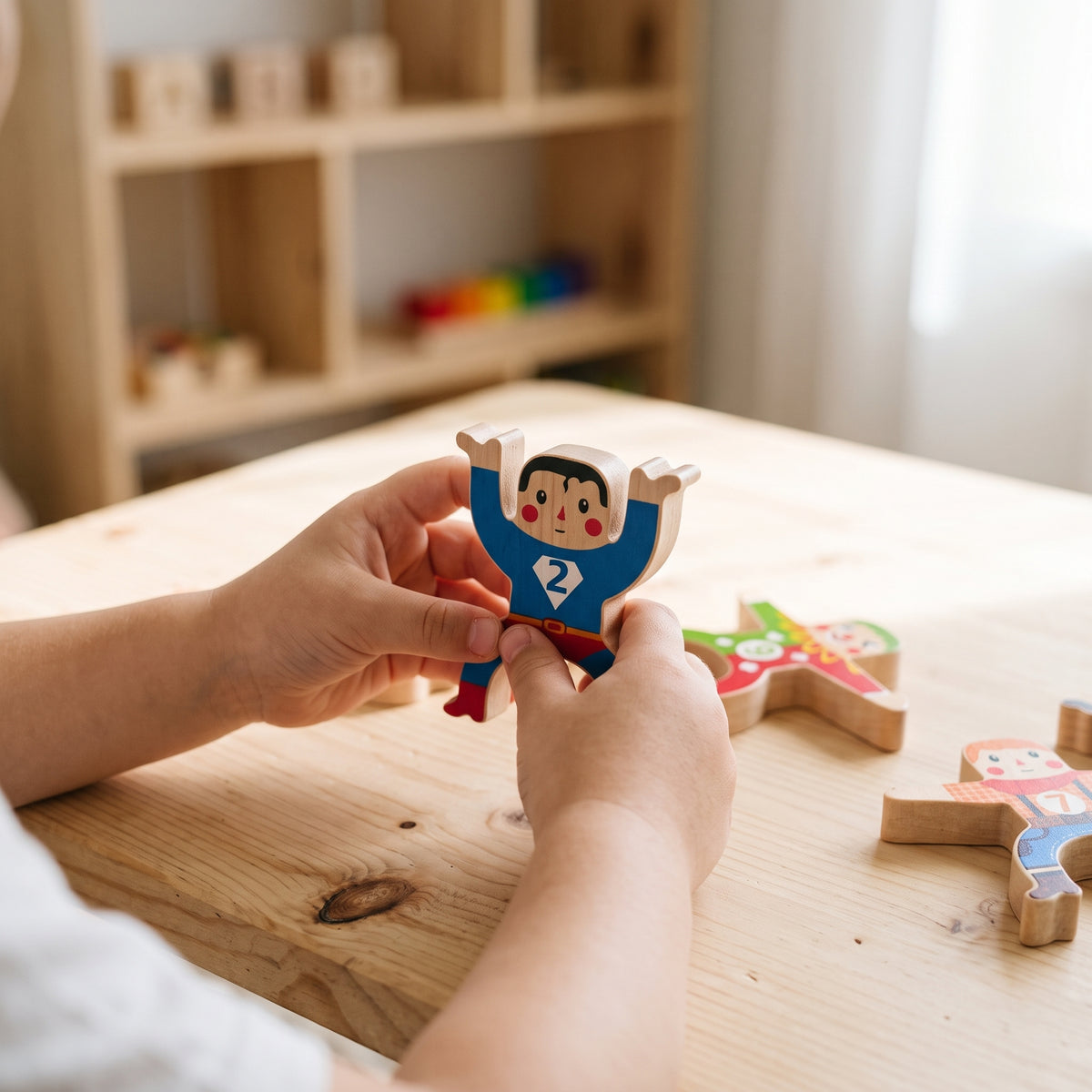 Wooden Strongman Stacking Balance Blocks for Kids, Educational Toy for Early Learning