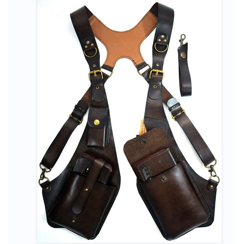 PU Leather Crossbody Bag with Backpack Straps for Adults