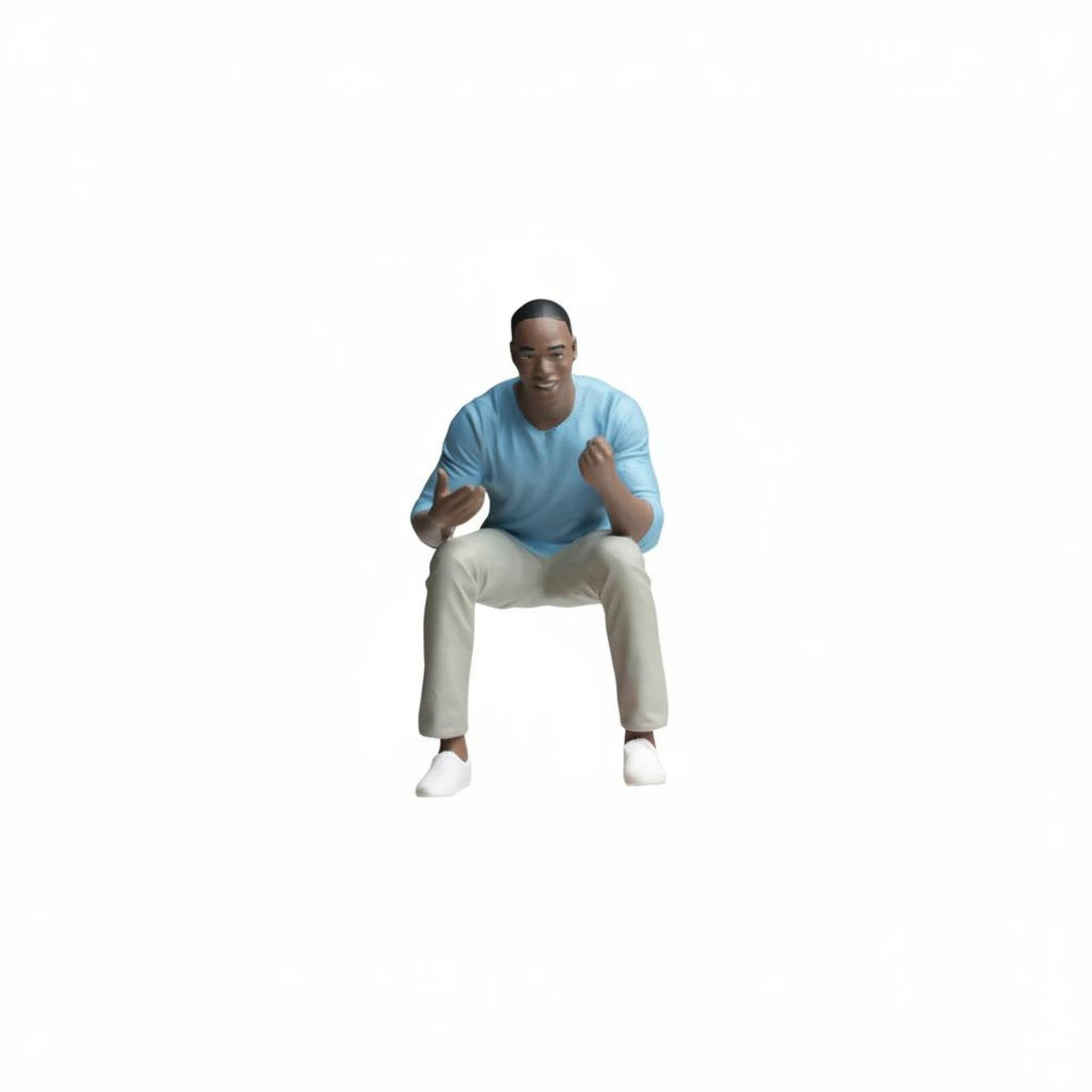 Sitting Man Figurine Finely Detailed Miniature Scene Accessory for Dioramas
