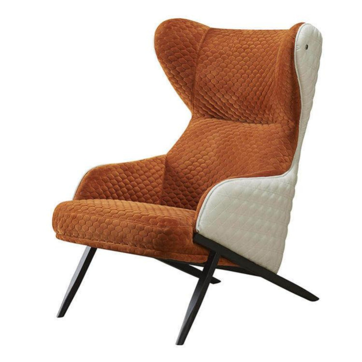 Highrear Armchair Nordic Aesthetic Upholstered Contoured Rearrest Chair Chair Minimalist Aesthetic Mid-Century Modernera Modern