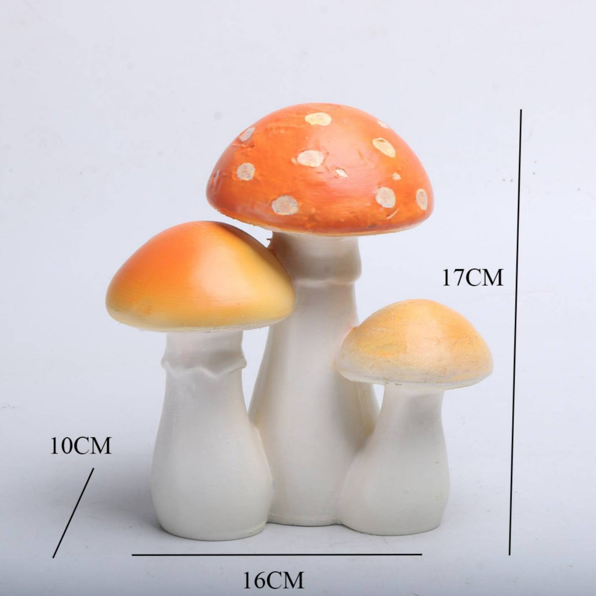Polka Dot Toadstool Figurine Weather-Resistant Resin Toadstool Ornament