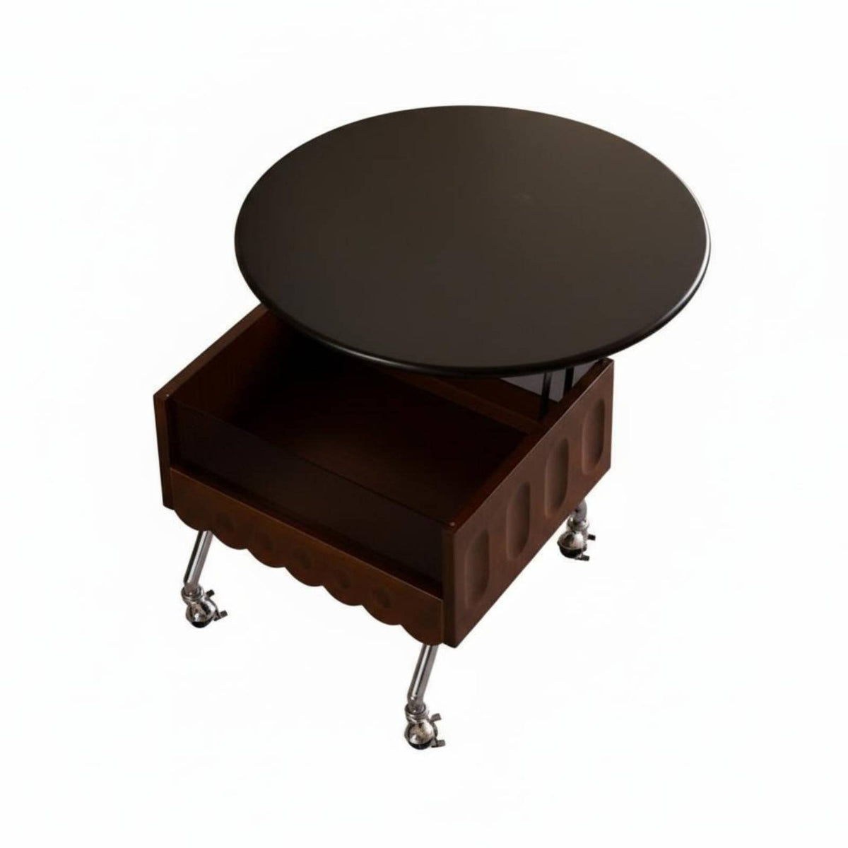 Petal-Shaped Lift-Top Table Strong and Stable Sofa Side Table Easy to Assemble