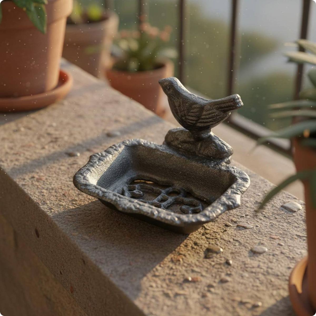 Cast Iron Soap Dish Rustic Look Home Storage Antique Finish for Balcony