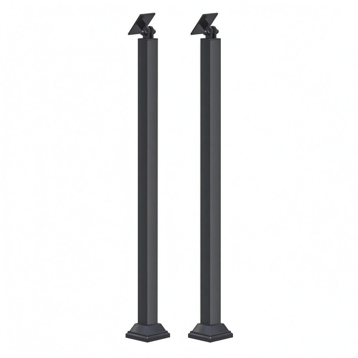 2 Pieces Square Tube Railing Post 90 Cm Stair Railing Post Black for Stairs