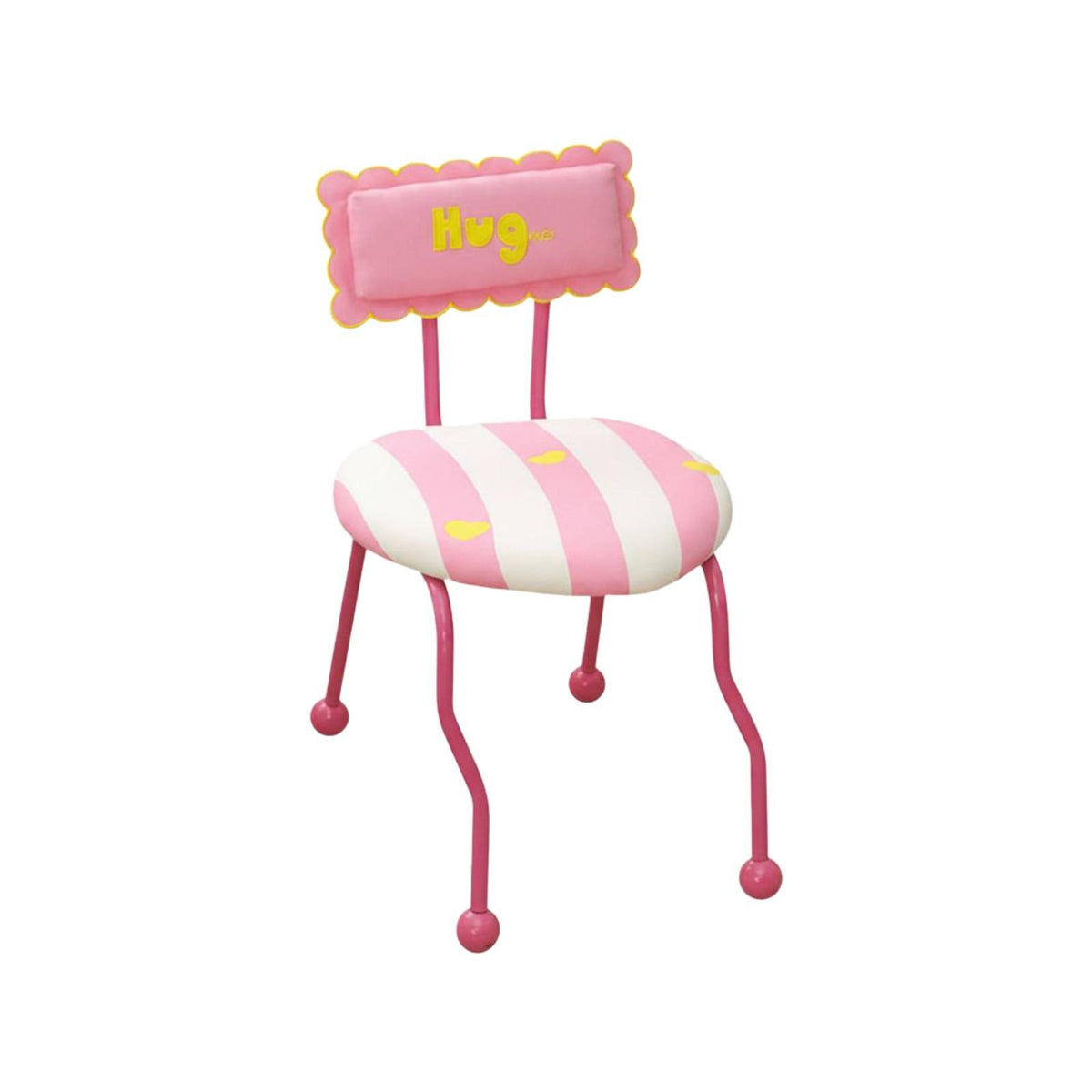 Comfortable Padding Striped Hug-Me Chair Sturdy Frame Vanity Stool Skin-Friendly Textile Upholstered Seat Non-Slip Foot Pads for Teenagers, Homeowners, Dressing Table, Study Room, Home Office, Reading Nook