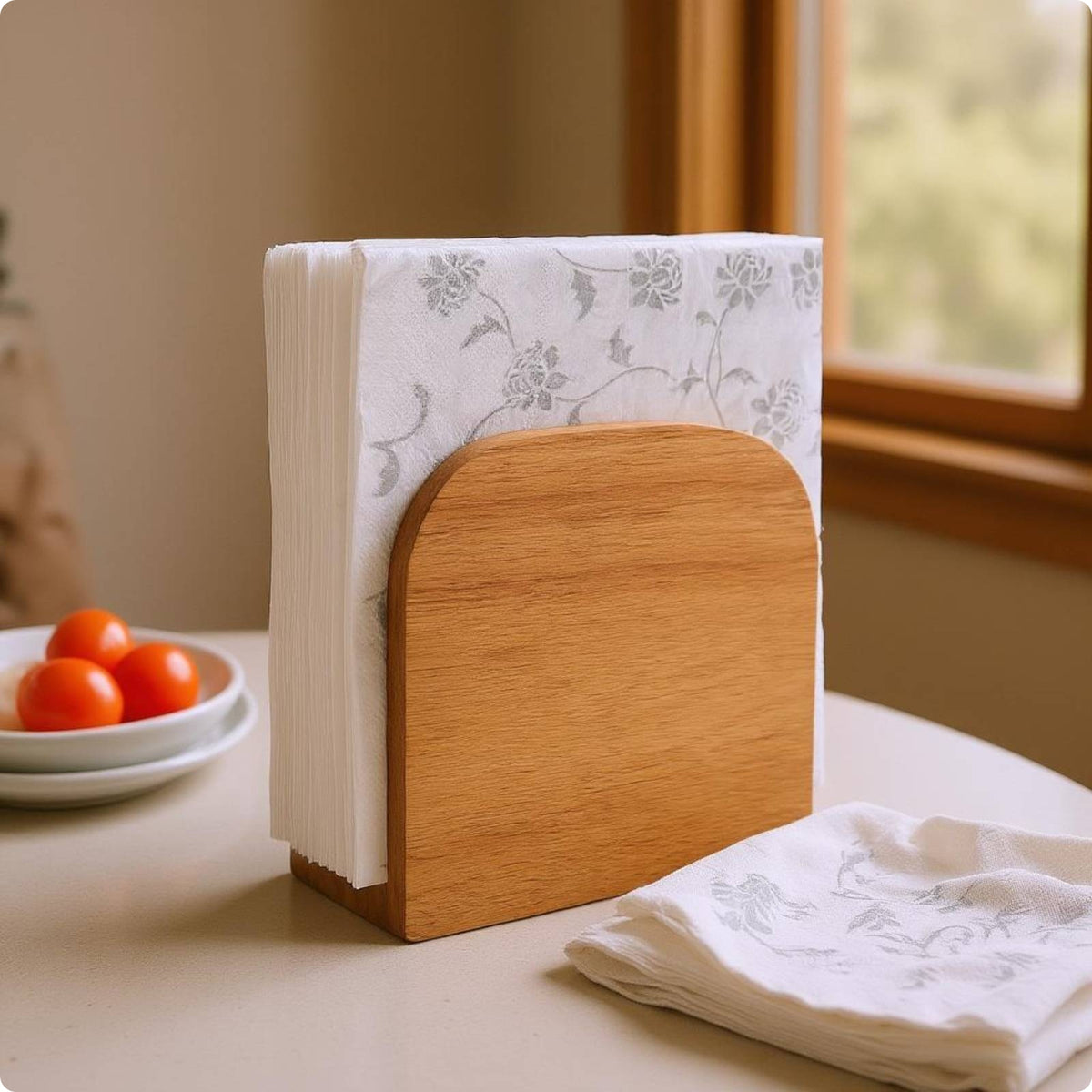 Wooden Tissue Box Holder Vertical Home Storage Long-Lasting for Tabletop