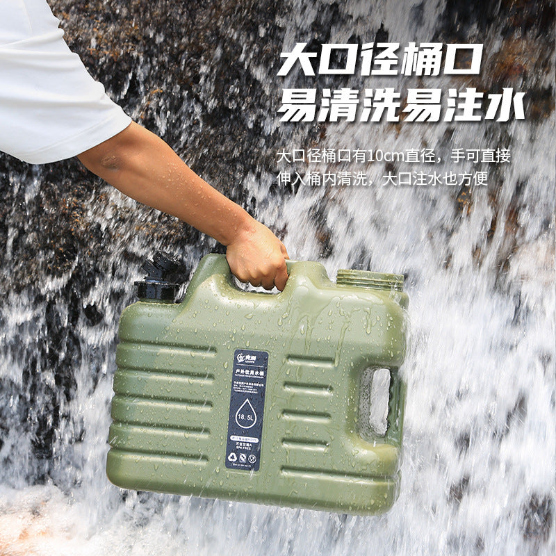 11L Outdoor PE Food-Grade Camping Water Bucket with Faucet