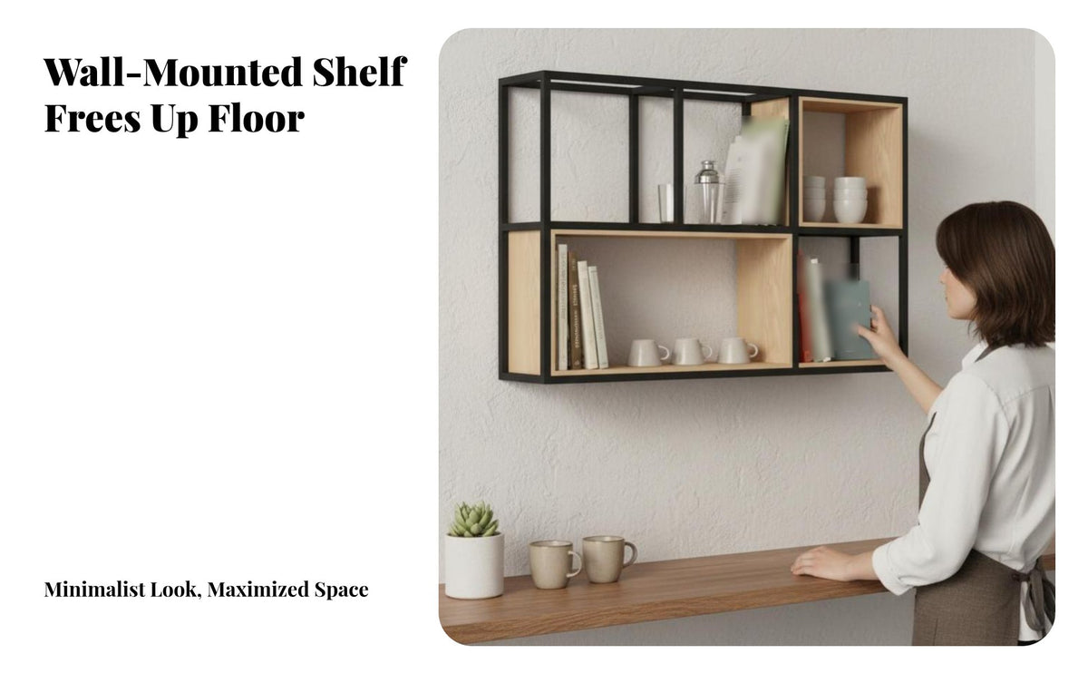warehouse Aesthetic mechanical Pipe Shelving Unit Space-Saving mechanical Pipe Shelving Multifunctional Wall-Mounted Rack Rustic Design for Homeowners, Interior Designers, Business Owners, Living Room, Kitchen, Office, Bar Area