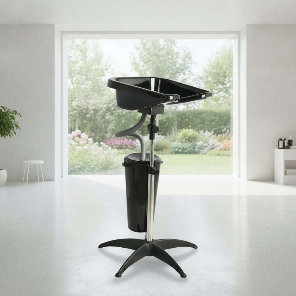 Portable Shampoo Bowl with Stand Stable Mobile Shampoo Basin Comfortable Washing Unit for Hairstylists