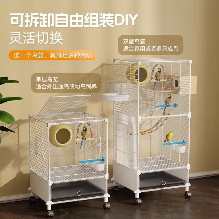 Large Bird Cage with Breeding Box for Parrots