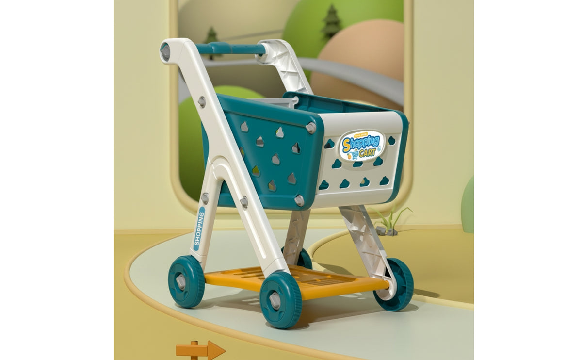 Shopping Cart Toy Screen Toy Trolley Cart Wheeled for Daycare