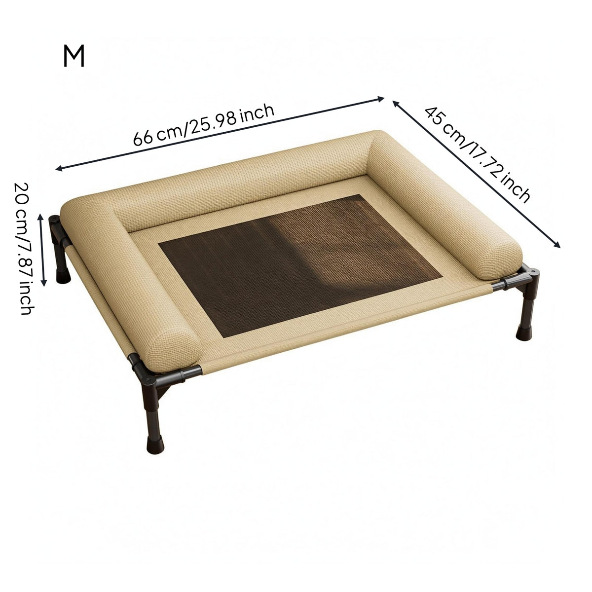 Cushioned Bolsters Elevated Pet Bed Breathable Mesh Pet Bed Moisture-Resistant Long-Lasting