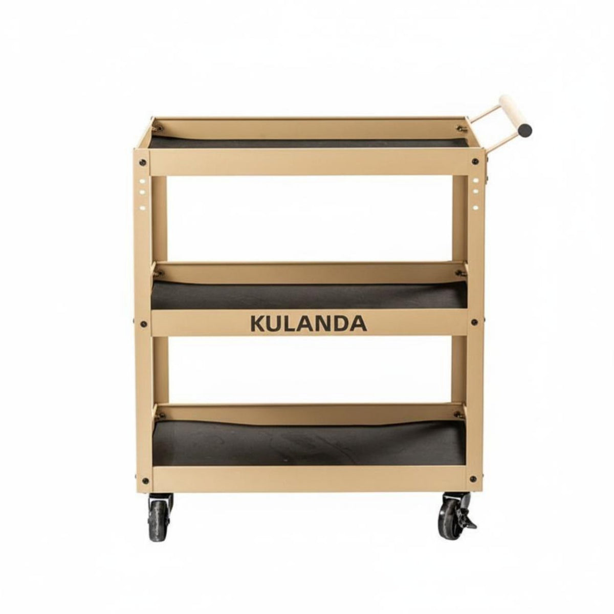 3-Tier Rolling Plant Cart Multifunctional Display Shelf Hollow-Carved Design
