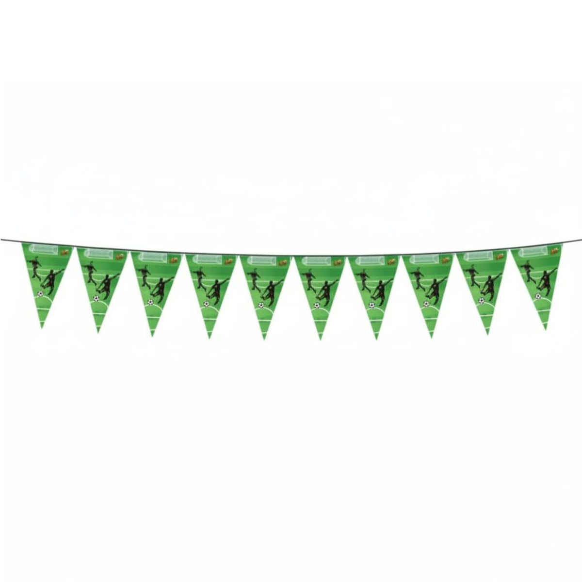 Soccer Themed Bunting Green Color Athletic Flag Banner Lightweight Party Decoration for Kids