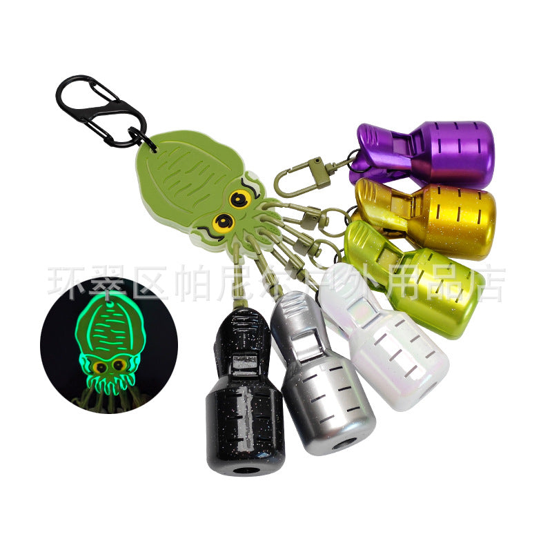 New Carabiner Squid Hook Cover Set, Wood Shrimp Protector, Size L, Gradient Plated, 6 Pieces