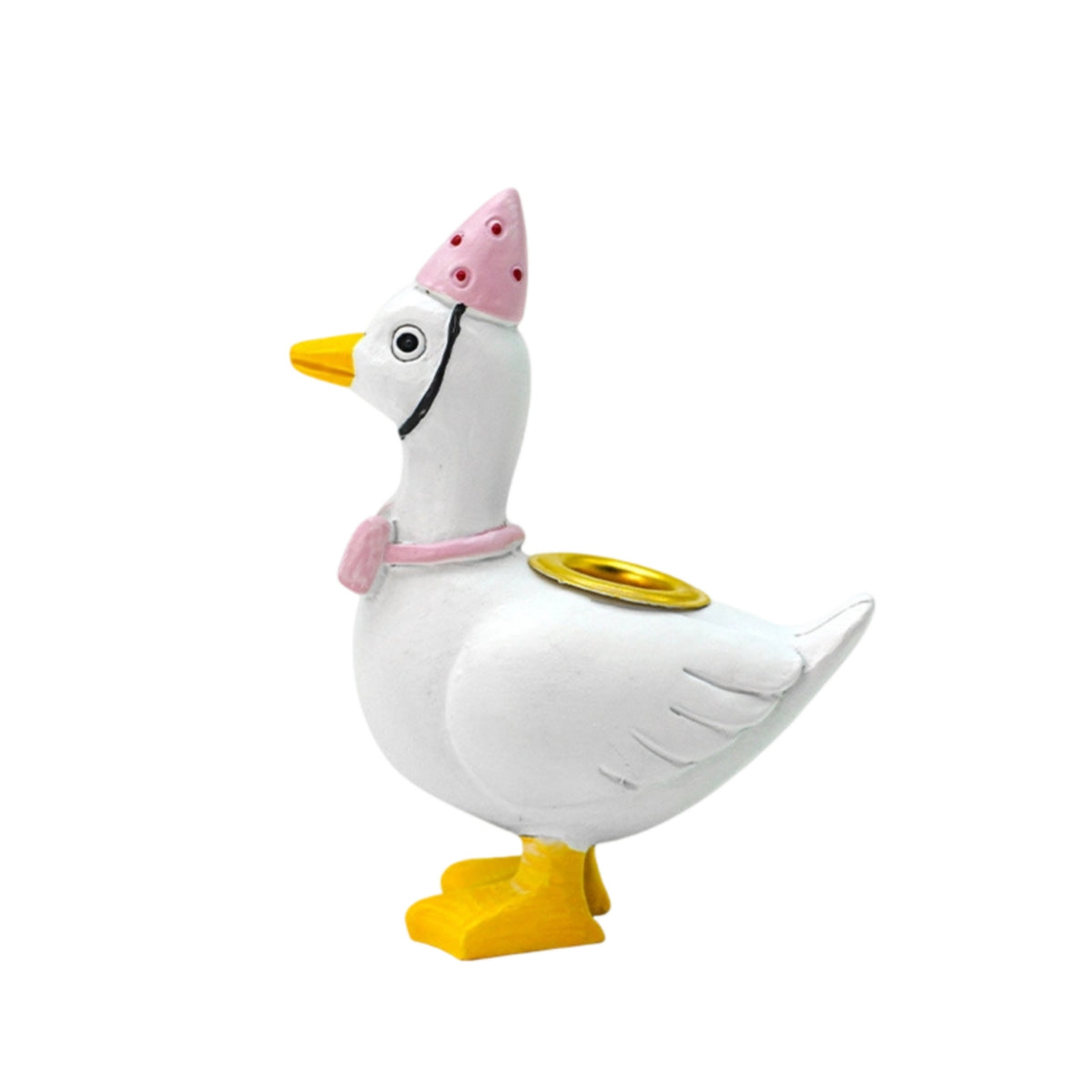 Goose Candle Holder Miniature Candlestick with Round Base Mini