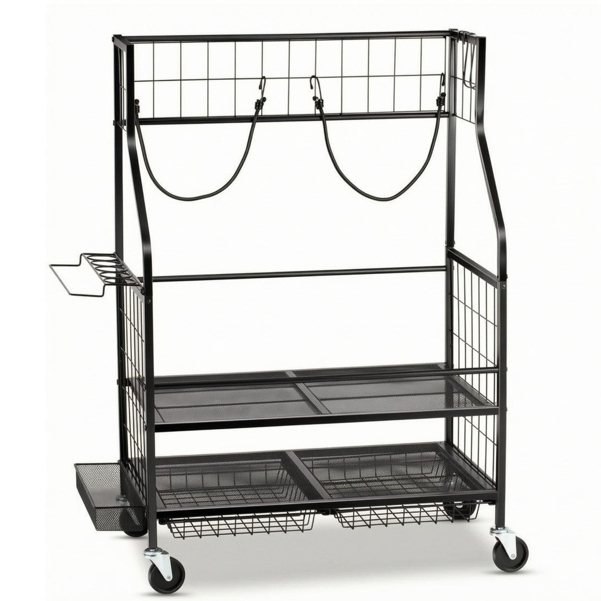 Golf Bag Storage Rack Caster Wheels Rolling Golf Bag Rack Two-Tier