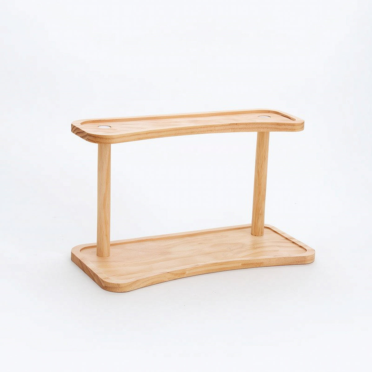 Simple Display Shelf with Two Tiers Space-Saving Wooden Display Shelf Minimalist Aesthetic for Desk