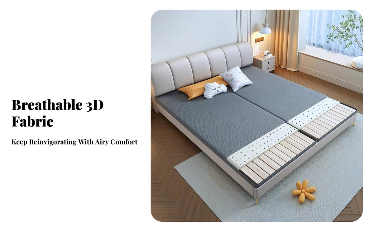 Foldable Design Under-Mattress Support Board Breathable Bedroom Furniture Accessory Anti-Sag Bed Base Heavy Duty for Seniors, Couples, Homeowners