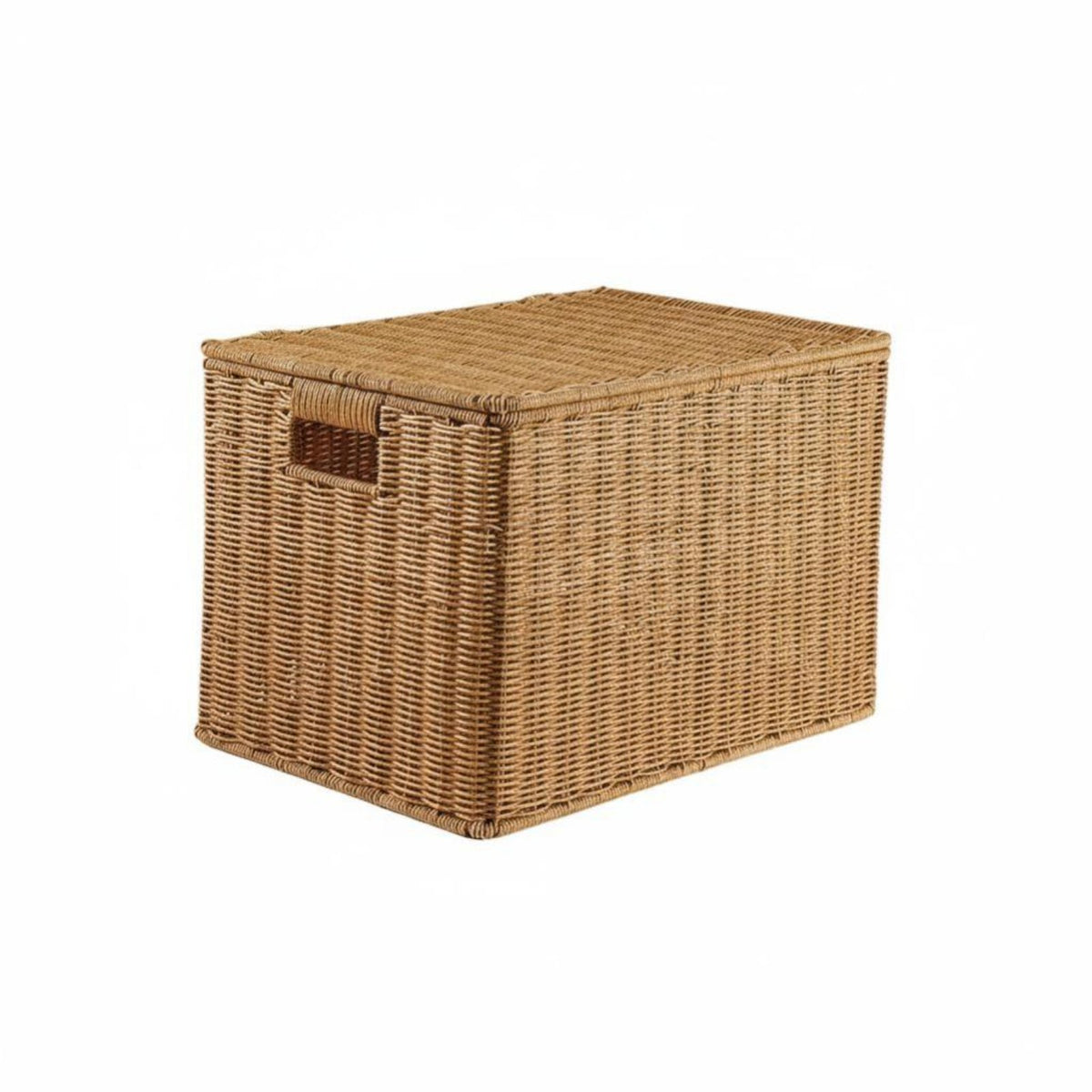 Wheeled Rattantype Chest With Lid Underbed Box Large Capacity for Under Bed